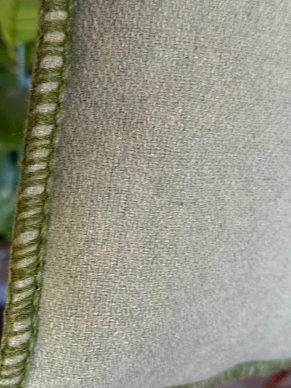 Anthropologie vintage 18x18” Classic Sage Green wool boho Accent throw Pillow